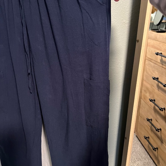 Women’s Linen blend cargo pull on pants size small - Picture 3 of 4